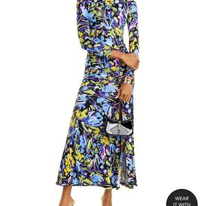 Aqua High Slit Maxi Dress